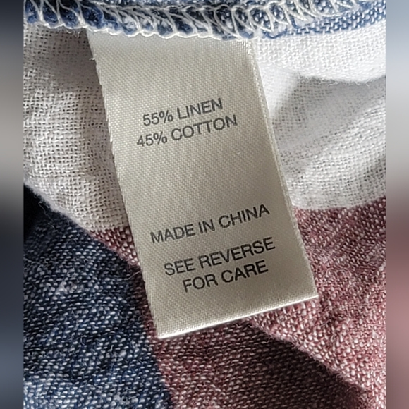 BKE Plaid Cold Shoulder Linen Blend Top - Size XS - Picture 6 of 6